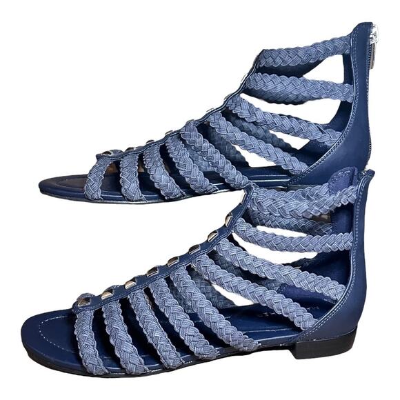 Marc Fisher Blue Gladiator Sandals w/ Back Zipper - Picture 3 of 6